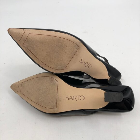 Franco Sarto Black Slingback Loafer Heels | Size 5 - Picture 10 of 11